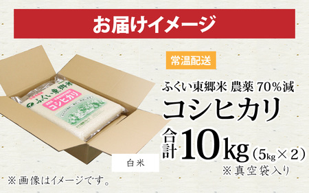 【白米】令和5年産 ふくい東郷米 特別栽培米 農薬70％減 コシヒカリ 10kg 　5kg×２袋　[B-020027_01]