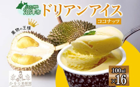 ドリアン ココナッツ アイスクリーム 100ml 16個 セット アイス