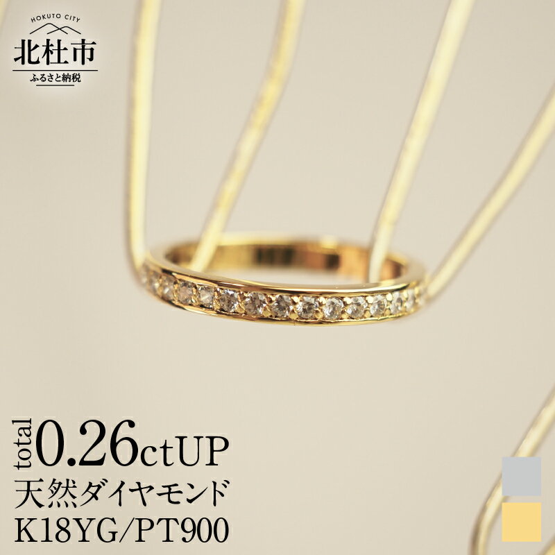 【ふるさと納税】 リング ダイヤモンド 指輪 アクセサリー K18 or Pt900 0.26ctUP 天然ダイヤモンド ハーフエタニティリング 鑑別書付 保証書付 ジュエリーケース付 プレゼント 送料無料