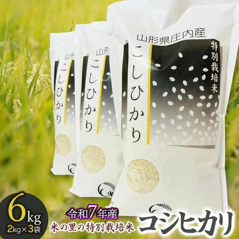 【令和7年産】米の里の特別栽培米 コシヒカリ 精米 6kg(2kg×3袋)　山形県鶴岡市産　K-763