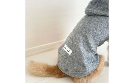 タオル地パーカー 杢グレー （ワンちゃん用）（SS/S/MM/Mサイズ） / ドッグウェア ペット用品 犬用 服 お揃い タオル地 パイル / 佐賀県 / Canis Lupus[41AAAN010]
