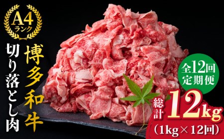 【全12回定期便】A4?A5ランク 博多和牛 切り落とし 1kg （250g×4P） 切り落し《糸島》【糸島ミートデリ工房】 [ACA191]