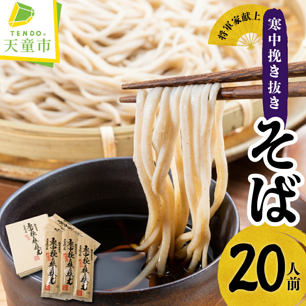 【ふるさと納税】 寒中挽き抜きそば ( 20人前 ) 蕎麦 そば ソバ 乾麺 200g 5袋 新そば 天童織田藩 将軍家 献上 再現 ご家庭用 のし 贈答 ギフト ご当地グルメ お取り寄せ 食品 送料無料 天童市麺類食堂組合 【 山形県 天童市 】