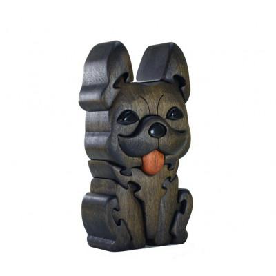 ふるさと納税 河内長野市 フレンチブルドック(ブリンドル)　知育玩具 木製パズル |  | 01