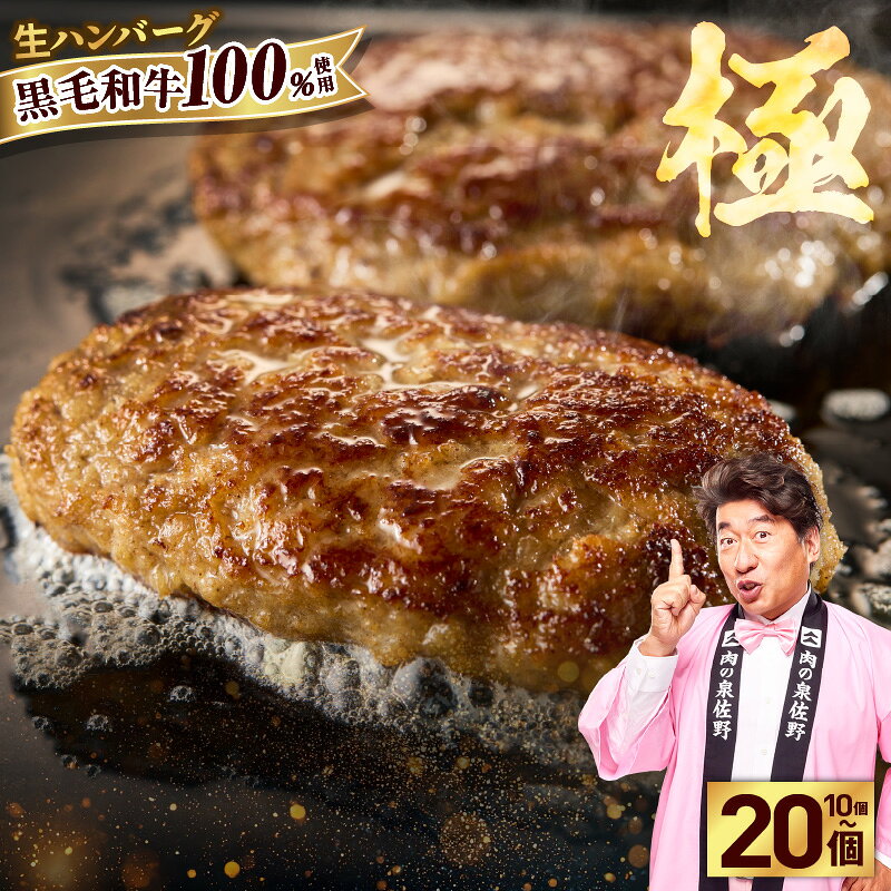 【ふるさと納税】ハンバーグ 国産 黒毛和牛100% 選べる 10個 / 20個 大判サイズ 1個あたり 180g 冷凍 小分け 個包装 お弁当 惣菜 おかず 焼くだけ 簡単調理 便利 旨味 お取り寄せ すぐ届く 大阪府 泉佐野市 送料無料 肉の泉佐野