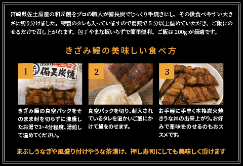 宮崎市佐土原産 備長炭手焼き 和匠うな丼の素10袋入り(計1kg) 山椒付き