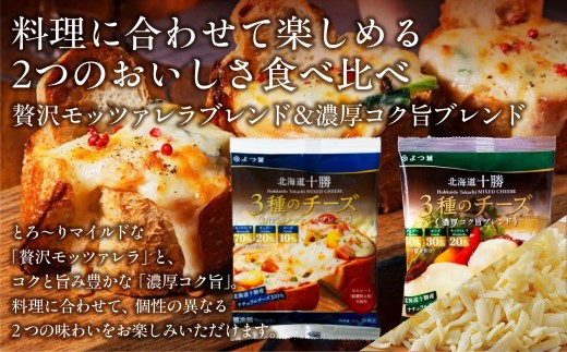 【隔月4回】よつ葉北海道十勝　3種のチーズ 2種セット 2種類各6袋 計12袋 【 ふるさと納税 人気 おすすめ ランキング よつ葉 乳製品 贈答 プレゼント 贈り物 ギフト ごほうび セット 北海道