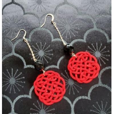 ふるさと納税 野々市市 【金沢水引】NICO　ピアス　レッド