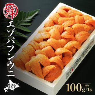 極上 エゾバフンウニ 100g（折詰）配送期間+B7B：10月下旬～11月下旬迄　[mh-0464_B]
