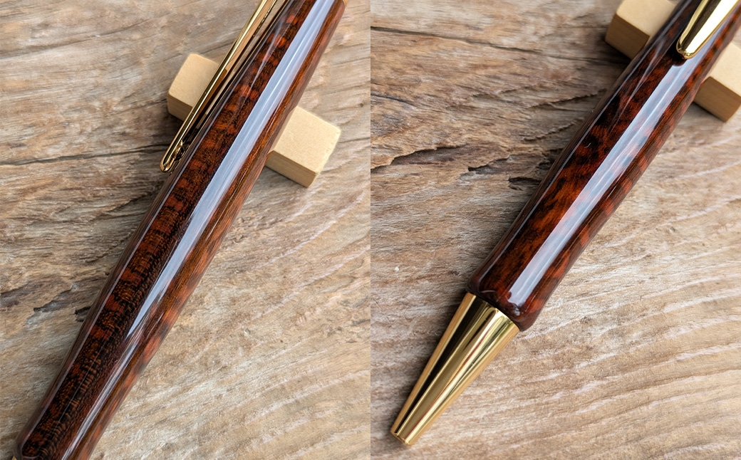 スネークウッド グロス仕上げ ノック式ボールペン