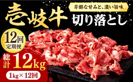 【全12回定期便】 壱岐牛 切り落とし 1kg《壱岐市》【株式会社イチヤマ】 肉 牛肉 切落し すき焼き しゃぶしゃぶ [JFE045] 456000 456000円