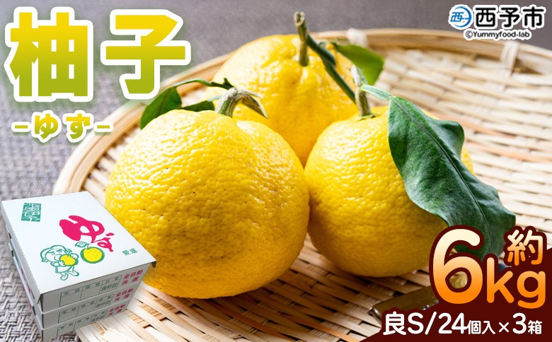 
                  ＜柚子 良 Sサイズ (24個入り) × 3箱＞ 約6kg ゆず ユズ 国産 柑橘 かんきつ 低樹高栽培 おいしい 産地直送 黄柚子 薬味 柚子胡椒 国産柚子 フルーツ JAひがしうわ 東宇和農業協同組合 愛媛県 西予市【常温】『2025年10月下旬～12月上旬迄に順次出荷予定』
                