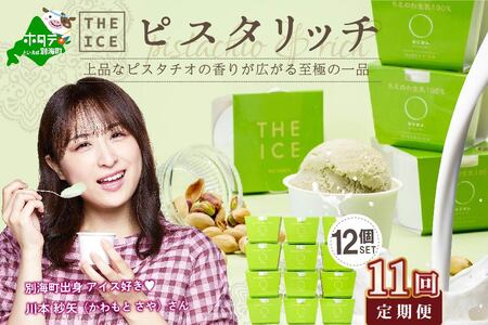 【毎月定期便】【THE ICE】ピスタリッチ12個セット×11ヵ月定期便【be003-1069-100-11】（J FARM AMUSE 株式会社）（ あいす アイス アイスクリーム ピスタチオ 北海道 別海町 人気  ふるさと納税 ）