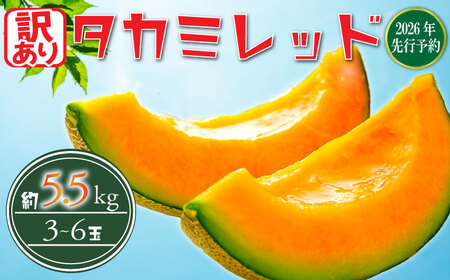 【先行受付】 メロン  赤肉 訳あり 約5.5kg  メロン 夏