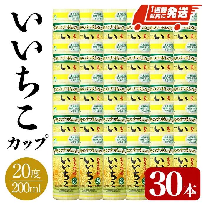 いいちこ カップ 20度(計6L・200ml×30本) 酒 お酒 むぎ焼酎 麦焼酎 常温 いいちこ 三和酒類 カップ【107305700】【時枝酒店】