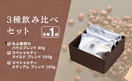父の日 コーヒー 丸山珈琲のスペシャルティコーヒー 3種 飲み比べ セット（粉） ギフト コーヒー粉 レギュラーコーヒー ブレンド