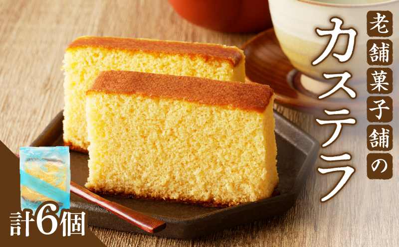 【2週間以内発送】老舗菓子舗のカステラ「計6個・個包装」_T035-0185【お菓子 スイーツ 和菓子 本格 人気 ギフト 食品 贈り物 お土産 デザート 加工品 送料無料 プレゼント】