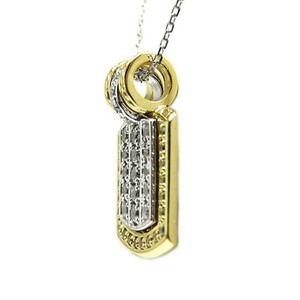 PT850/K18イエローゴールド「2WAY」高級ダイヤペンダント【54525-4】