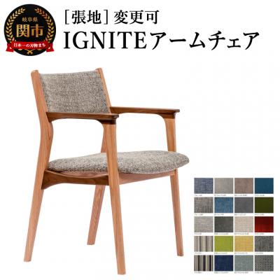ふるさと納税 関市 IGNITE アームチェア【オーク+ウォルナット材】 張地変更可  イス 椅子 北欧 単品 飛騨美濃