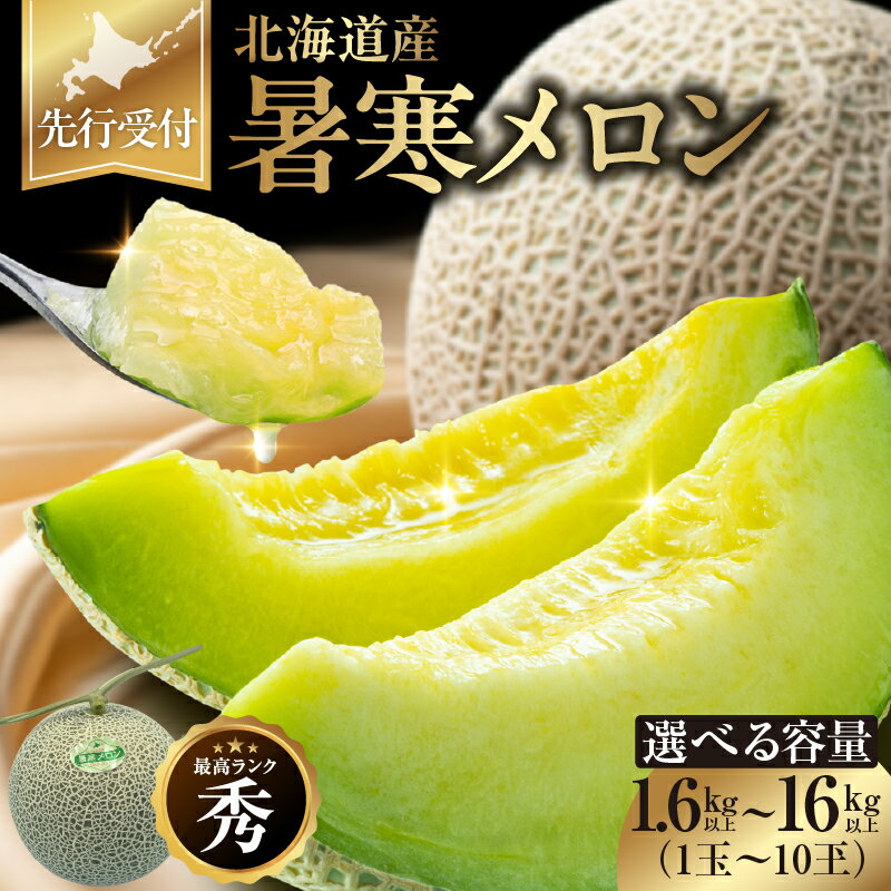 【ふるさと納税】 【令和7年産 先行予約】 内容量が選べる！ 令和7年産 北海道うりゅう町 暑寒（しょかん）メロン《 2025年7月より 発送予定 》 青肉 果物 春 夏 秋 冬 御中元 フルーツ 生ハム パフェ ケーキ デザート ピューレ めろん お取り寄せ 北海道 雨竜町 送料無料
