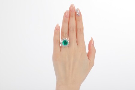 【ふるなび限定】【一点もの】エメラルド（4.27ct）ダイヤモンドプラチナリング　R122　K06145-H　FN-Limited-SP