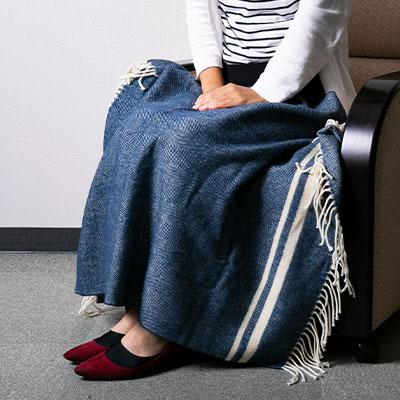 ふるさと納税 忠岡町 ウールひざ掛け　70cm×120cm(房込み)　ブルー |  | 02