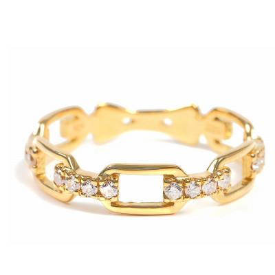 ふるさと納税 大月市 0.2CT ダイヤチェーンデザインリング　R3990DI-Y　#8 |  | 01