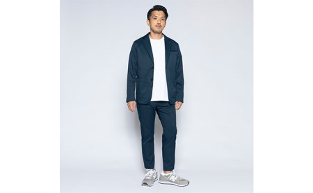 【ふるなび限定】メンズ テーラードライトジャケット「ワークウェアスーツ」スーツに見える作業着　丸洗い可 ストレッチ 速乾 部屋干し可 撥水 シワになりにくい　ダークネイビー FN-Limited-SP