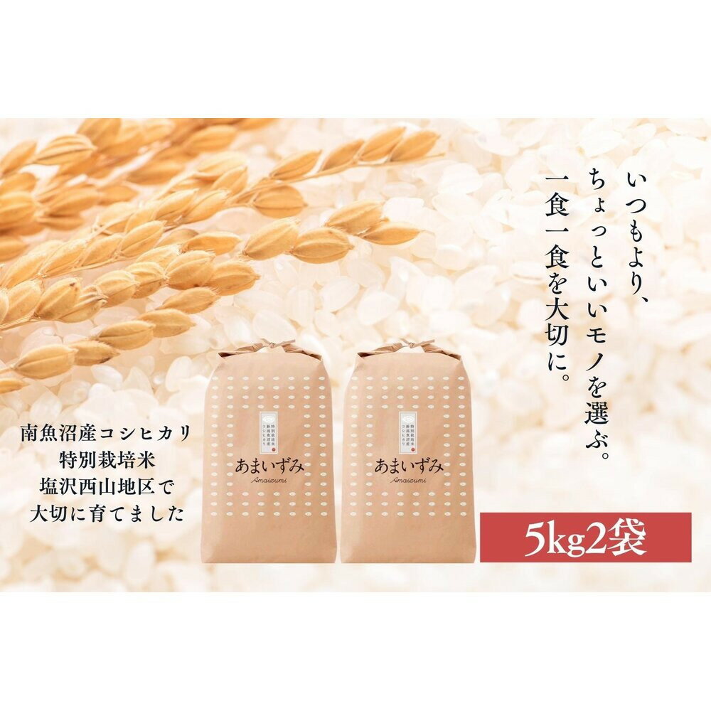 【ふるさと納税】【令和8年産　新米予約】【玄米】令和8年度産 あまいずみ 南魚沼産コシヒカリ 5kg×2袋【2026年10月上旬より1ヶ月以内に順次発送予定】 | お米 こめ 食品 人気 おすすめ 送料無料
