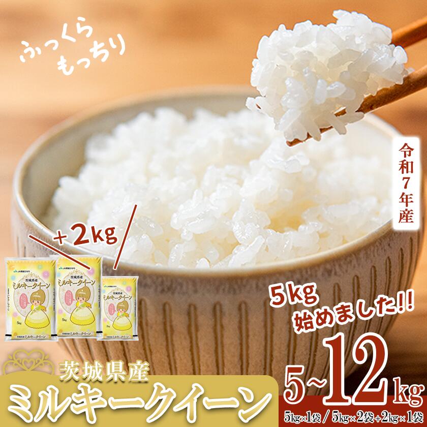 【ふるさと納税】5kg8500登場！期間限定 5kg換算8333円は2万円/12kg【 容量・単品・定期便・出荷月が選べる 】 令和7年産 茨城県産 ミルキークイーン 5kg ( 5kg × 1袋 ) / 12kg (5kg×2袋＋2kg×1袋)【 米 お米 白米 茨城県産 ごはん こめ 5kg 12kg 10kg 5kg 2kg コスパ 】