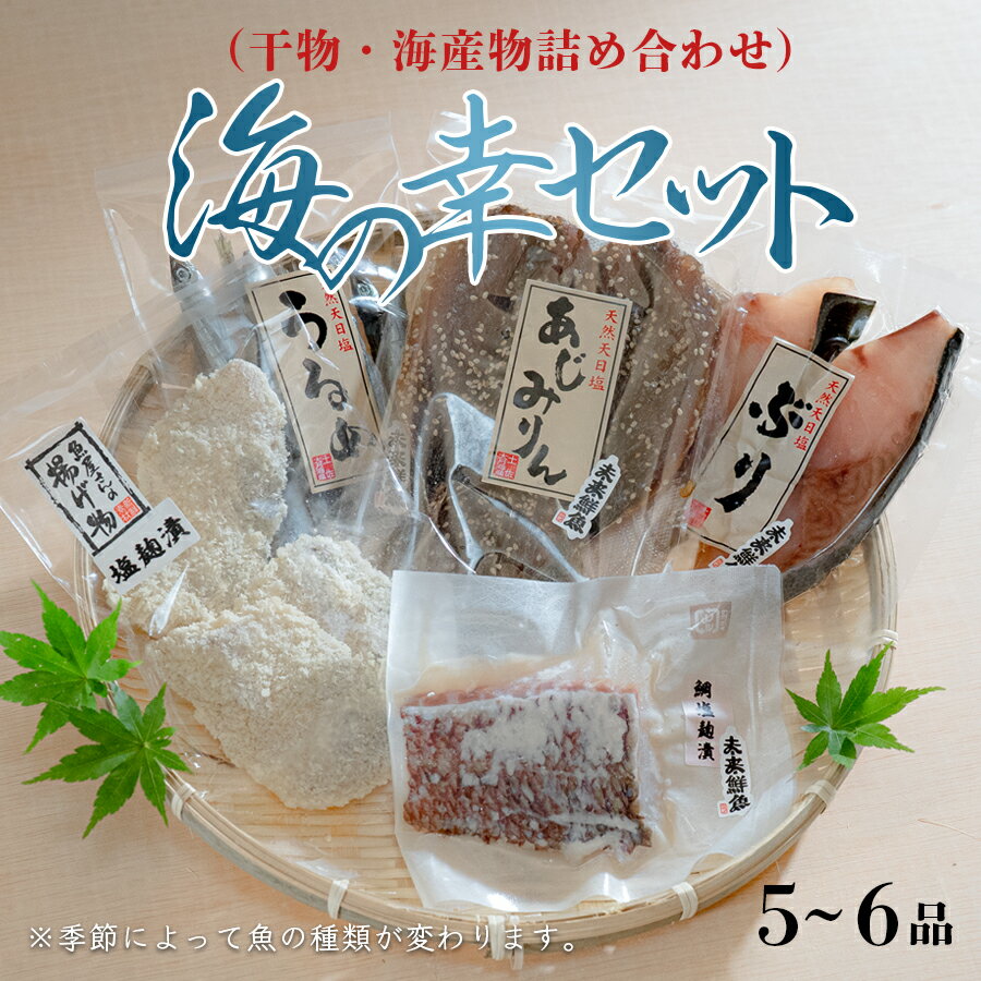【ふるさと納税】海の幸 干物セット 詰め合わせ 5～6品入り 鯛 うるめ あじ さば ぶり｜塩麹漬け みりん干し おかず 朝食 弁当 夕食 手作り 魚介 海鮮 海産物 セット 新鮮 冷凍 クール ギフト 贈答用 ご飯のお供 酒の肴 贅沢 グルメ 高知県 大月町産