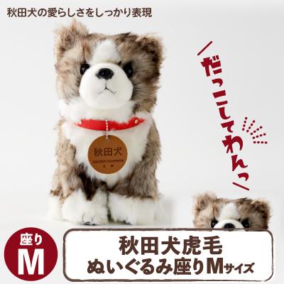 ふるさと納税 大館市 秋田犬虎毛ぬいぐるみ　座りMサイズ