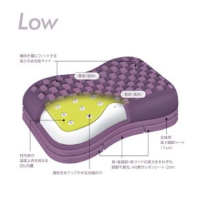 【西川】エアー4Dピロー/低め　配色；グレーベージュ【P237SM2】