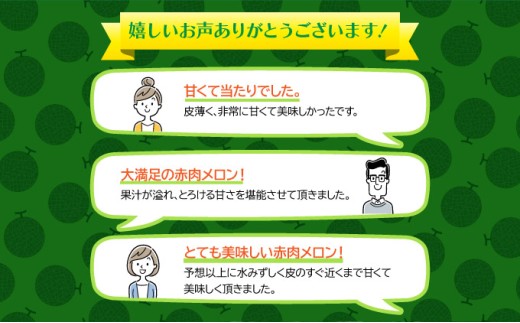 【先行予約】特選大玉赤肉メロン【2玉入り】【令和8年7月末発送】 K001