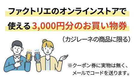 ファクトリエで使える3,000円分のお買い物券(カジレーネ商品) / ファッション おしゃれ 日本製 アパレル コート マウンテンパーカー クーポン 洋服 メンズ レディース ナイロン 完全防水 撥水