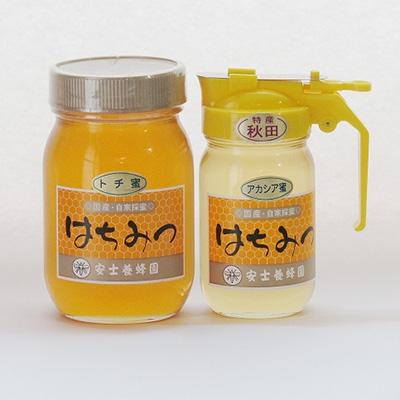 ふるさと納税 横手市 国産自家採集はちみつ2種詰め合わせ【アカシア・トチみつ】(計900g)