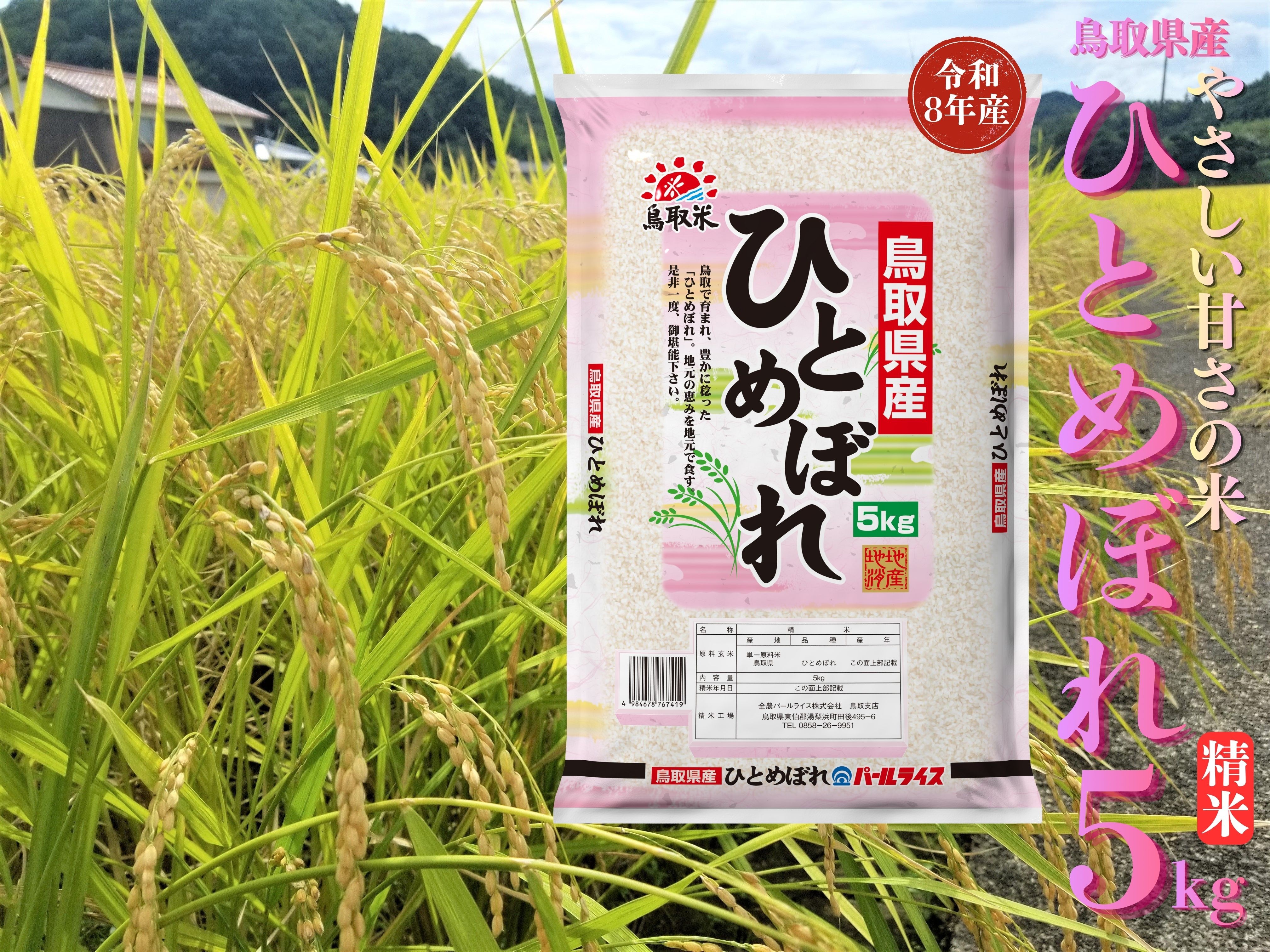 
                  347M.鳥取県産ひとめぼれ◇精米5kg◇令和8年産
                