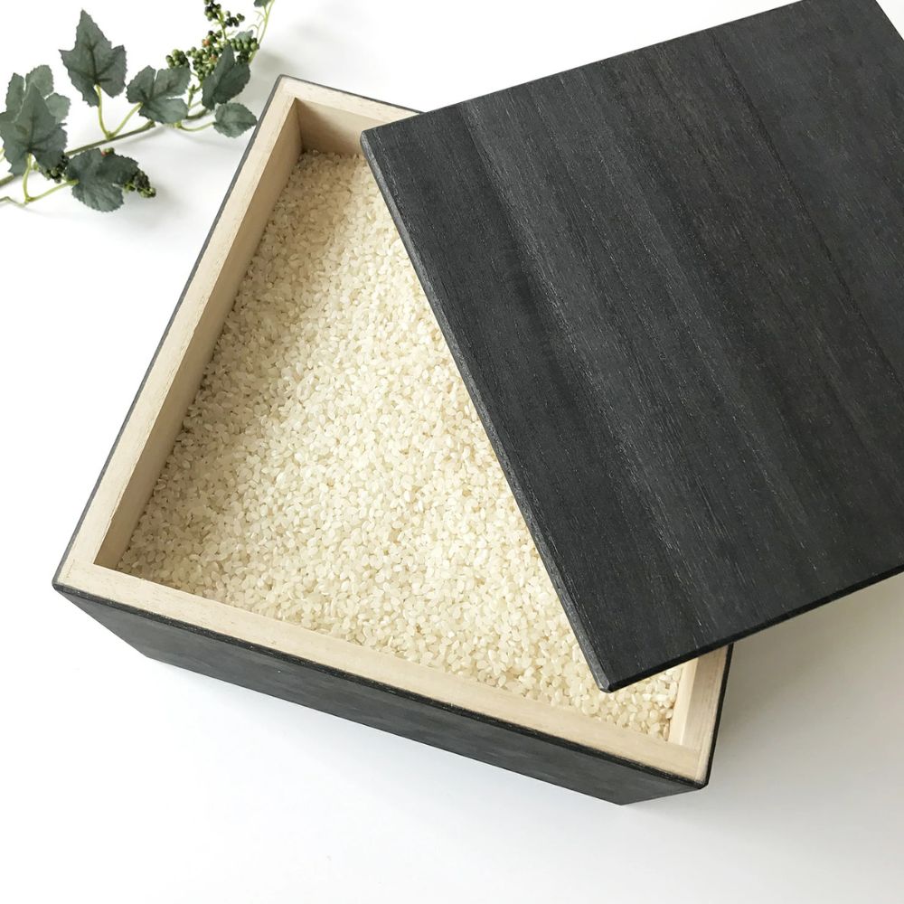 【ふるさと納税】KATOMOKU 米びつ 《ブラック・ホワイト》 桐製 / キッチン用品 食器 調理器具 保存容器 調味料入れ 米びつ 15000円 カトモク 加藤木工