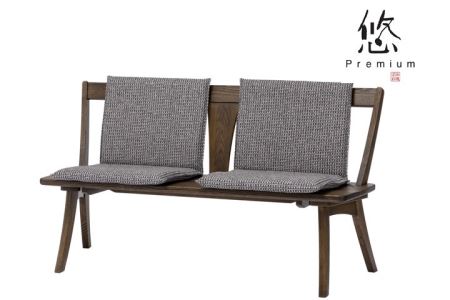 D216-01 悠プレミアム 背付ベンチ（クッション付き）【国産栗材】JYU-LB31-120 PGK/EハウゼンNV