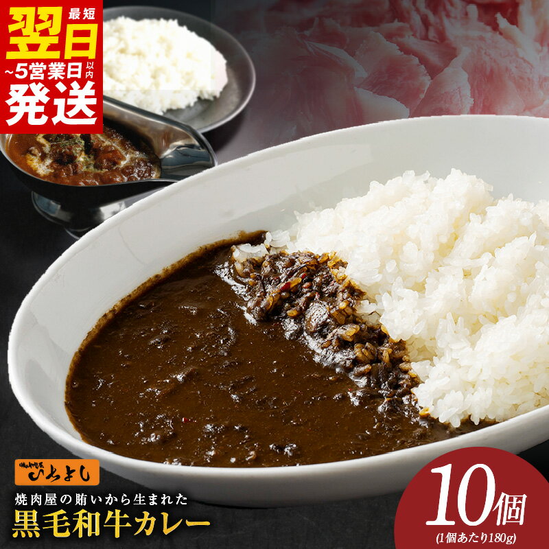 【ふるさと納税】＼最短翌日～5営業日以内発送／ 牛肉 国産 和牛 カレー 180g 10個 生活応援 レトルト 惣菜 本格かれー 簡単調理 防災 備蓄 小分け 焼肉問屋いちよし 和牛カレー 温めるだけ 時短 レトルトカレー 常備用 防災グッズ 保存食 泉佐野市 送料無料 肉の泉佐野