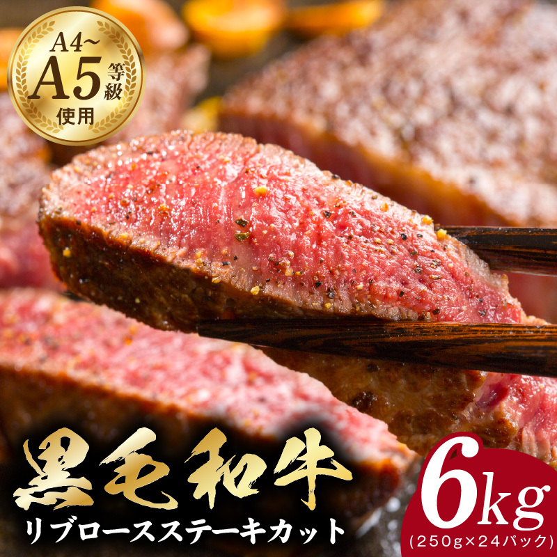 A5/A4ランク 黒毛和牛 リブロースステーキカット 合計6kg（250g×24P）【極味付け肉】 CFX0067