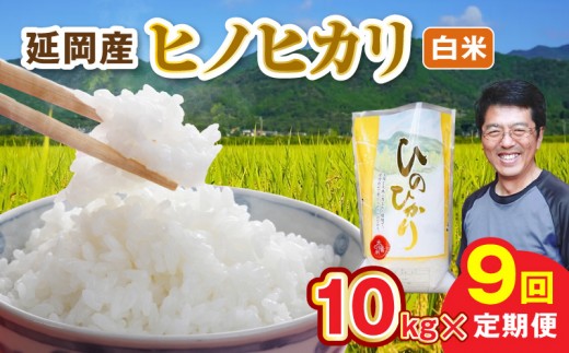 延岡産ヒノヒカリ（白米）10kg 9ヶ月定期便 N0218-YI032
