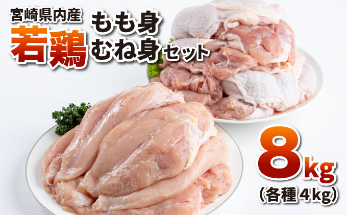 TRT10-8 若鶏もも身・むね身8kgセット