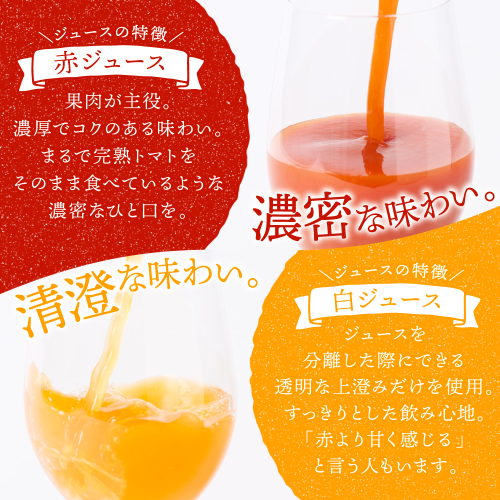 八代産完熟ミニとまとジュース 720ml（赤） 500ml（白） 2本セット トマト ミニトマト 完熟 ジュース 飲料 野菜 熊本県 八代市_イメージ5