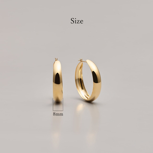 ≪MONICE≫K18イエローゴールド 直径30mm フープピアス【TE-135】