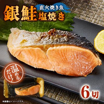 ふるさと納税 茨木市 【直火焼き魚】銀鮭塩焼き 6切入 加熱済