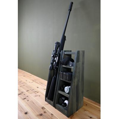 ふるさと納税 横手市 WOOD WORKS ライフルスタンド 1丁掛+マガジンラックセット【本体:ミリタリーグリーン】 |  | 01
