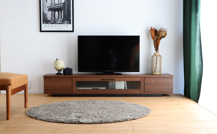 アダムロ 180ローボード WN 【テレビ台 テレビ TV ローボード リビング用 収納家具 AV機器収納 国産】(H060484)