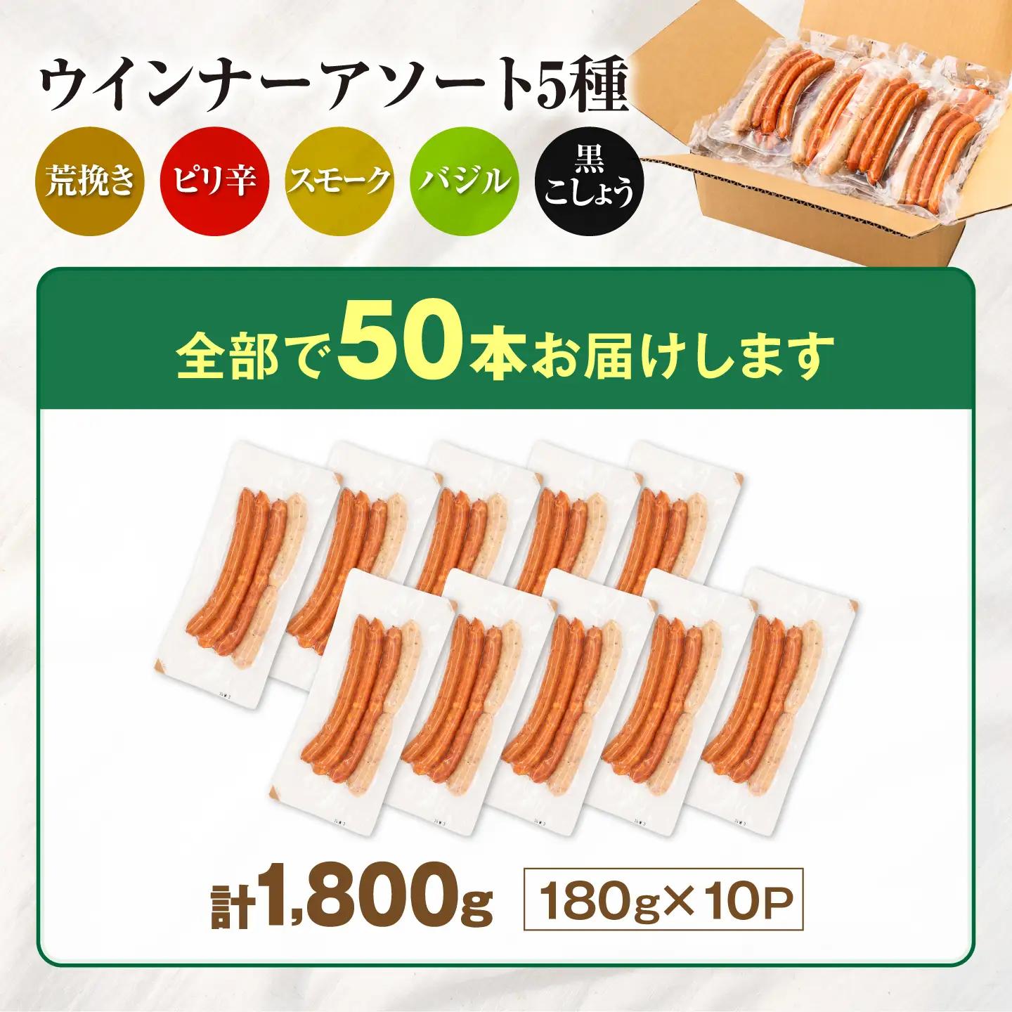 ウインナー アソート 5種×10P 1800g [VAN002]ウインナー