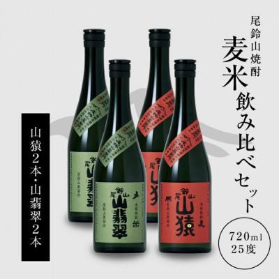 ふるさと納税 木城町 焼酎尾鈴山(山猿2本・山翡翠2本) 各720ml